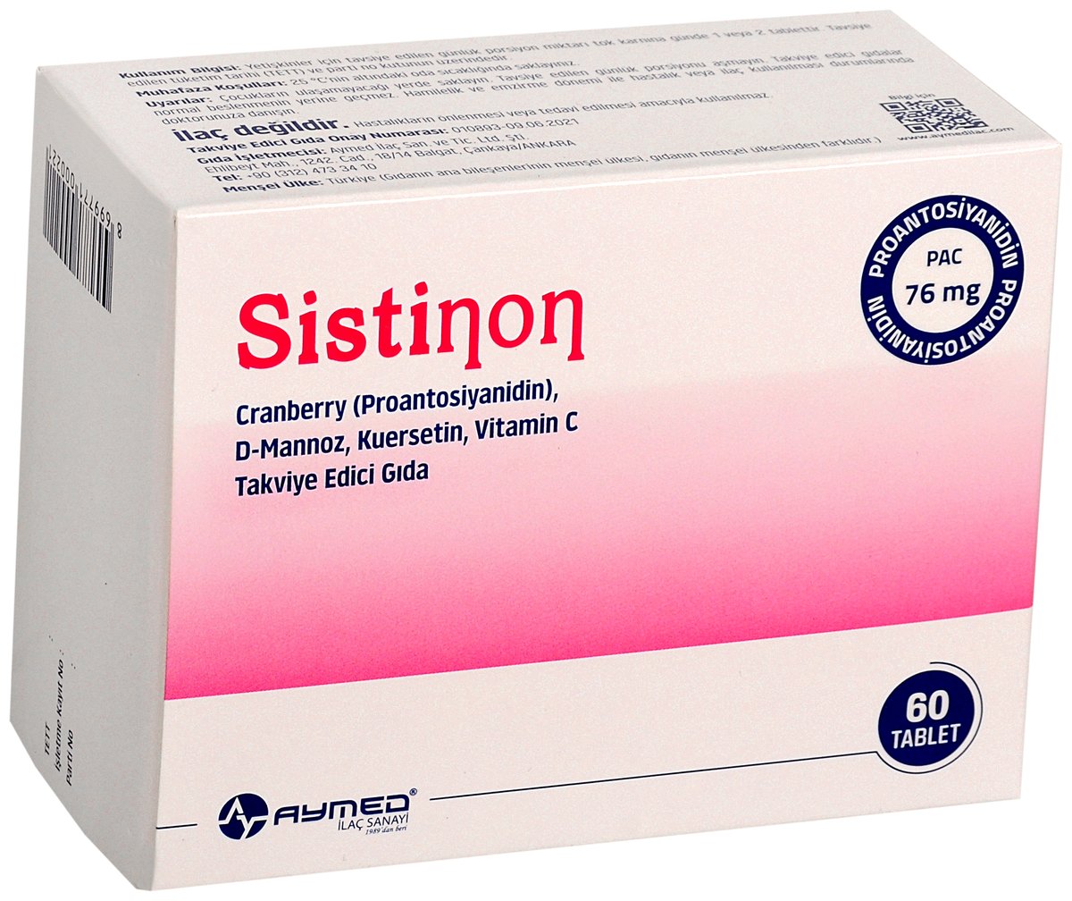 Sistinon takviye edici gıda ambalajı